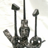 Modernist FIGURAL Scultpure - 3 PIECE - Signed w Initials BJM to base - 30cm H - Sold for $30 - 2014