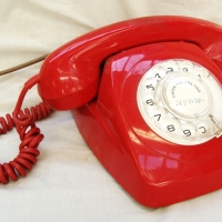 Red rotary dial telephone - Sold for $67 - 2014