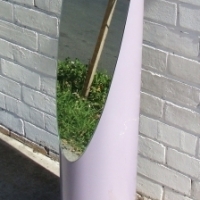 1970s retro lipstick floor dressing mirror - purple plastic base with long oval mirror - Sold for $67 - 2014