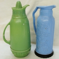 Pair of Bakelite Thermos -Thermos London green Bakelite and Blue British Vacuum Flask Co - Sold for $37 - 2014
