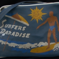 1960's Surfers Paradise vinyl travel bag - Sold for $37 - 2014