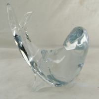 1960's crystal figure of a seal by  Ronneby art glass Sweden, signed to base - Sold for $49 - 2014