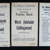 3 x Vintage Pre-Season Practice Match Football guides - St Kilda & Collingwood Football Club from 1976-1977 - Sold for $37 - 2014