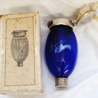 Unusual small Vintage boxed blue glass personal spittoon - made in Germany - Sold for $55 - 2014