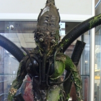 Unusual hand made science fiction character - space insect style creature with claws and tubes - approx 99cm - Sold for $85 - 2014