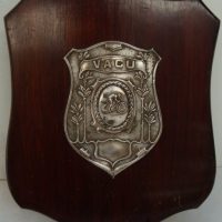 Silverplated Victorian Amateur Cycling Union  trophy plaque circa 1930s-40s - Sold for $37 - 2014