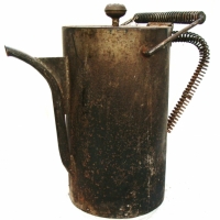Very large very unusual heavy kettle with spring heat insulating handles - 48cm high 30 litre capacity - Sold for $122 - 2014