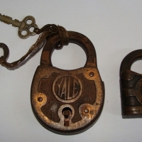 2 x small metal YALE locks  - both come with keys - Sold for $24 - 2014
