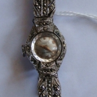 Pretty vintage ladies Marcasite cocktail watch - working - Sold for $49 - 2014