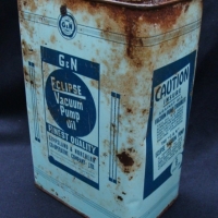 Oil tin by  Gippsland & Northern (1905-1993) -  Eclipse vacuum pump oil   12 Gallon for milking equipment - Sold for $79 - 2014