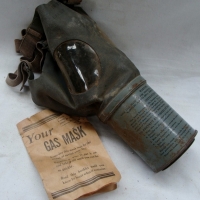 c WWII US Civilian Defence gas mask with paperwork - Sold for $30 - 2014