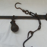 Vintage wrought iron steelyard balance scale by Avery - Sold for $30 - 2014