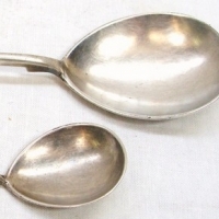 2 x Russian silver spoons with twisted handles,  marked 84  and 875 - Sold for $67 - 2015