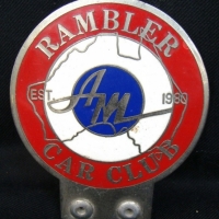 Rambler Car Club of Australia enameled car badge - fab cond - Sold for $43 - 2015