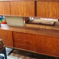 1970s teak veneer ARISTOC sideboard - sliding door cupboard space to top section - Sold for $110 - 2015