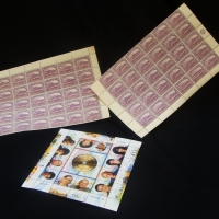 2 x Sheets uncut mint Tasmanian pre - decimal  postage stamps - One penny with overprint - Sold for $134 - 2015