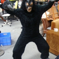 Full body monkey suit with large removable rubber hands, feet and mask - Sold for $37 - 2015