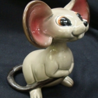 Kitsch vintage Japanese made bobble head porcelain mouse - Sold for $30 - 2015