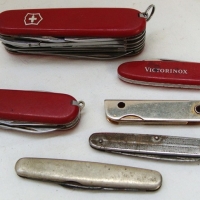 Group of pocket knives including Victorinox, etc - Sold for $55 - 2015