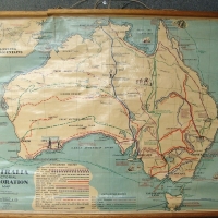 2 x vintage school wall maps of Australia - Sold for $152 - 2015