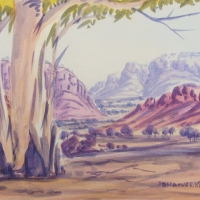 Unframed JOHANNES KATAKARINJA Hermannsberg School Watercolour - WESTERN MCDONNELLS - Signed lower right, further details verso - 19x255cm - Sold for $171 - 2015