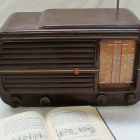 2 items - Vintage Bakelite Philips valve radio circa 1950S and Valve radio book - Sold for $55 - 2015