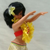 Fab vintage kitsch Hong Kong made Aloha Hawaii spinning musical doll - Sold for $37 - 2015