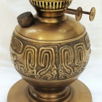 Vintage English brass oil lamp with duplex burner - Sold for $24 - 2015