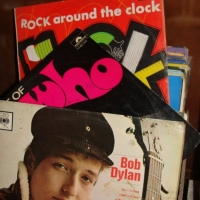 Box lot vintage LP records inc The Who, Bob Dylan etc - Sold for $43 - 2015