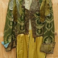 Fab vintage Regency style gentleman tailcoat in green brocade fabric with gold thread detail - Sold for $67 - 2015