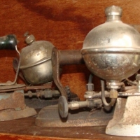 Group of sad irons including kerosene powered Gloria and cast iron Metters Sydney and Siddons - Sold for $49 - 2015