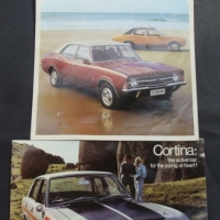 2 Vintage Cortina brochures  circa 1970s - Sold for $37 - 2015