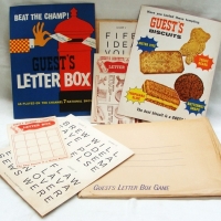 2 x Vintage Guests biscuit letter box game (Channel 9)  in original envelopes - Sold for $122 - 2015