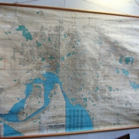 Super large vintage roll up UBD WALL MAP - Melbourne City & Suburbs - Sold for $79 - 2015