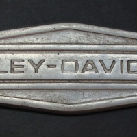 Vintage Aluminium Harley Davidson petrol tank badge - Sold for $30 - 2015