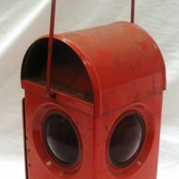 Vintage Railways kero powered signal lamp with three glass lenses - Sold for $79 - 2015