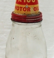 Vintage Shell oil bottle with pourer 40 Shell X-100 - Sold for $146 - 2015