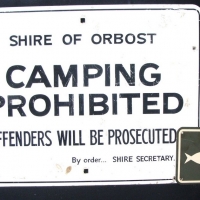 Vintage Shire of Orbost camping prohibited sign - Sold for $49 - 2015