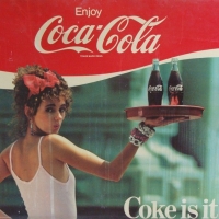 Vintage cardboard COCA COLA sign - Enjoy Coca Cola - Coke it Is - 73 x 100cm - Sold for $49 - 2015