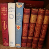 Group of vintage books including Queen Mary's Red Cross book, ltd edition poetry and sketches of Egypt - Sold for $49 - 2015