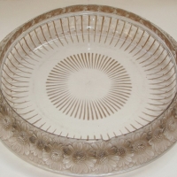 Lalique Marguerite Daisy shallow glass bowl circa 1920s with Acid mark to base - 35cm D - af - Sold for $159 - 2015