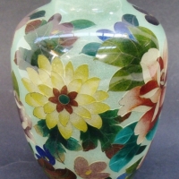 Modern wireless Plique a jour floral vase - 13cm tall - Sold for $92 - 2015