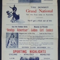Vintage advertising poster of NULLA Novelty at Bendigo Showground's, December 27th, 1952 - Sold for $85 - 2015