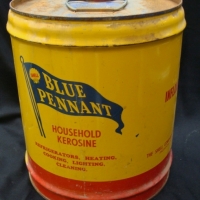 Large Vintage Shell blue Pennant kerosene tin - Sold for $55 - 2015