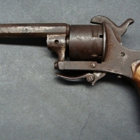Small 6 shot revolver with folding trigger circa 1850s with proof marks sighted (af) - Sold for $207 - 2015