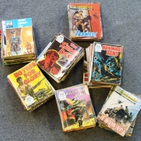 Box lot vintage Fleetway Library action comics, all with fab cover images, inc - Battle, War, Island of Guilt, Airborne,Battle Trophy, No Escape, etc - Sold For $91 - 2015