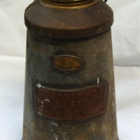 Vintage galvanized metal half gallon jar marked for Vacuum Oil Co, Made by A Joyce & Co Melb - Sold for $61 - 2015