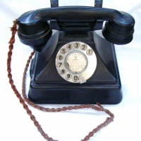 Vintage black Bakelite pyramid Telephone with metal wall mount - Sold for $159 - 2015