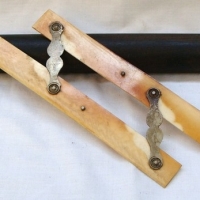 2 items - Ebony and ivory  Parallel dividing rule and Ebony Rolling rule circa 1900 - Sold for $55 - 2015