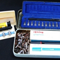 3 x sets of Graphos calligraphy pens and nibs by Pelikan and Rotring - Sold for $24 - 2015